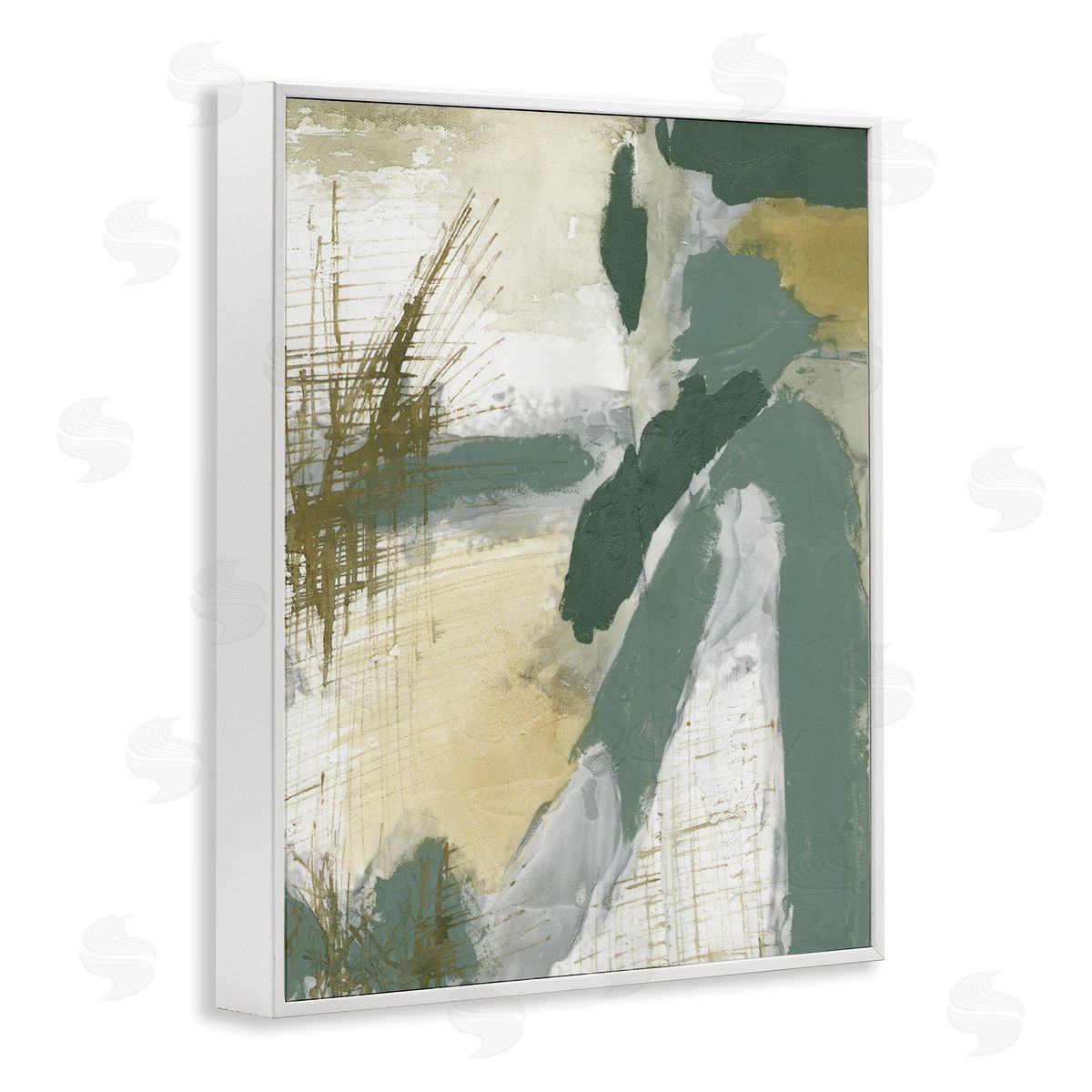 Dynamic Abstract with Grey White Frame Print Wall Art, Home Decor by Vanna Lam