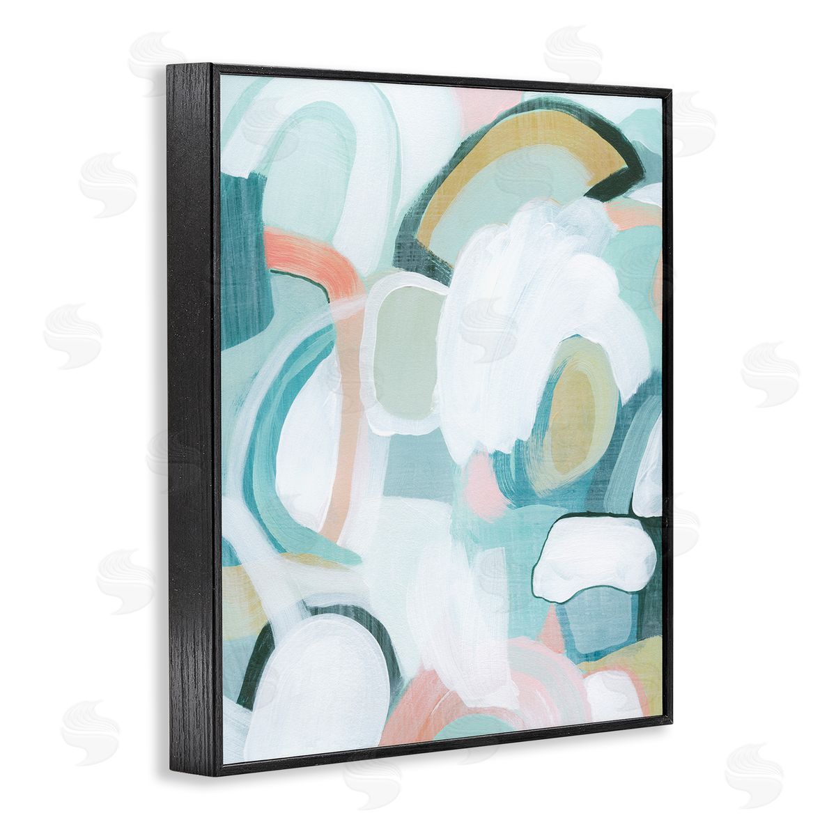 Pastel Arched Forms Black Frame Print Wall Art, Home Decor by Grace Popp