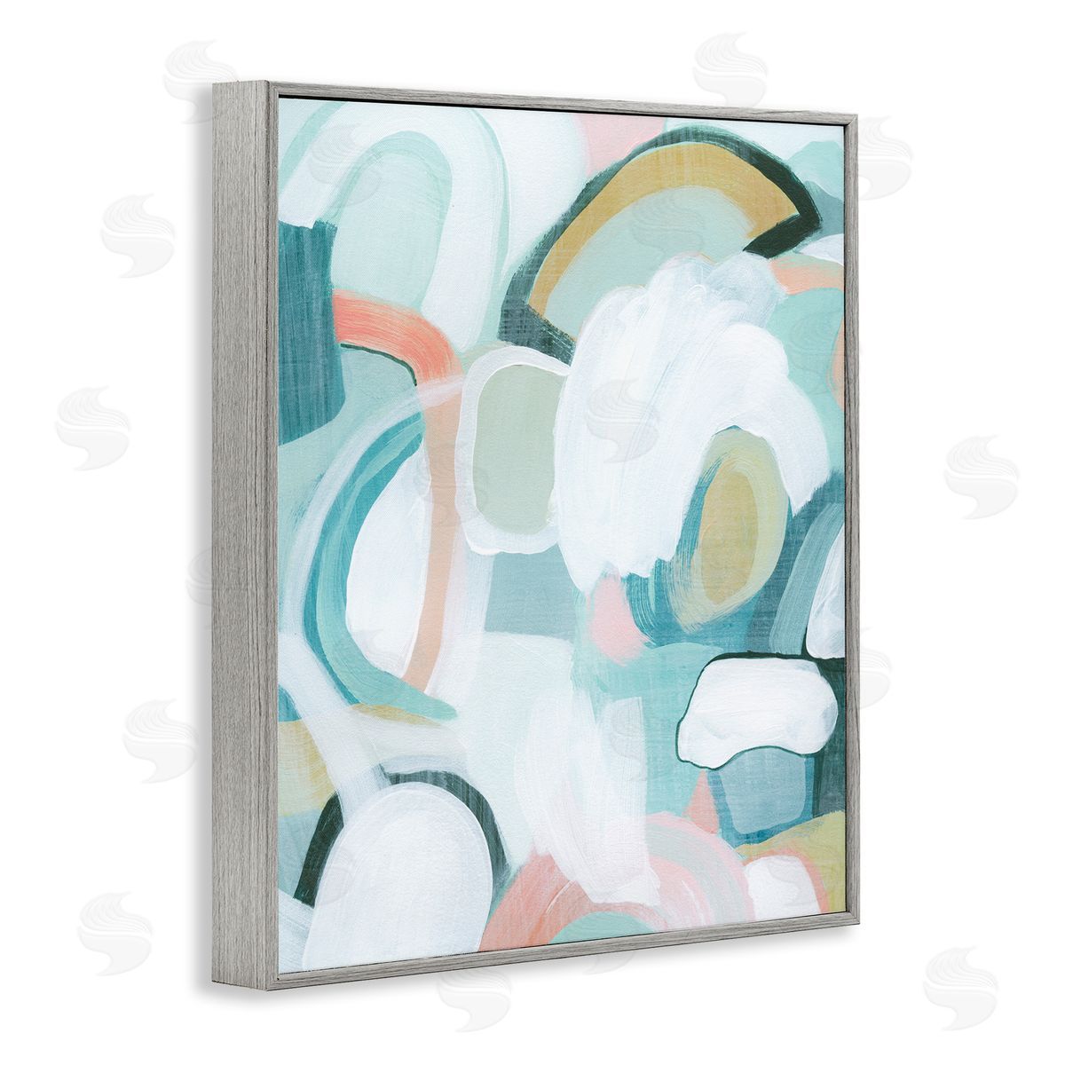 Pastel Arched Forms Grey Frame Print Wall Art, Home Decor by Grace Popp