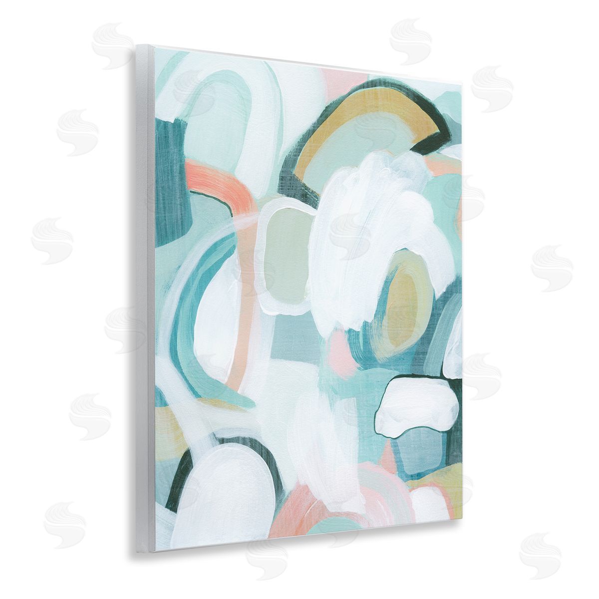 Pastel Arched Forms Wood Plaque Wall Art, Home Decor by Grace Popp