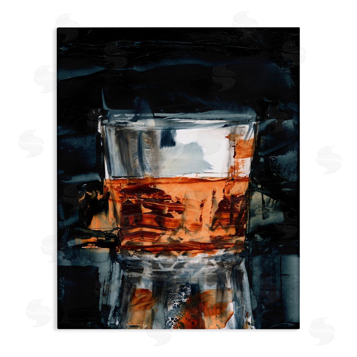 Whiskey Glass Reflection Canvas Wall Art, Home Decor by Ethan Harper