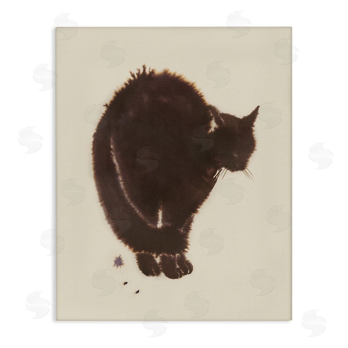 Minimal Cat on Beige Canvas Wall Art, Home Decor by Grace Popp
