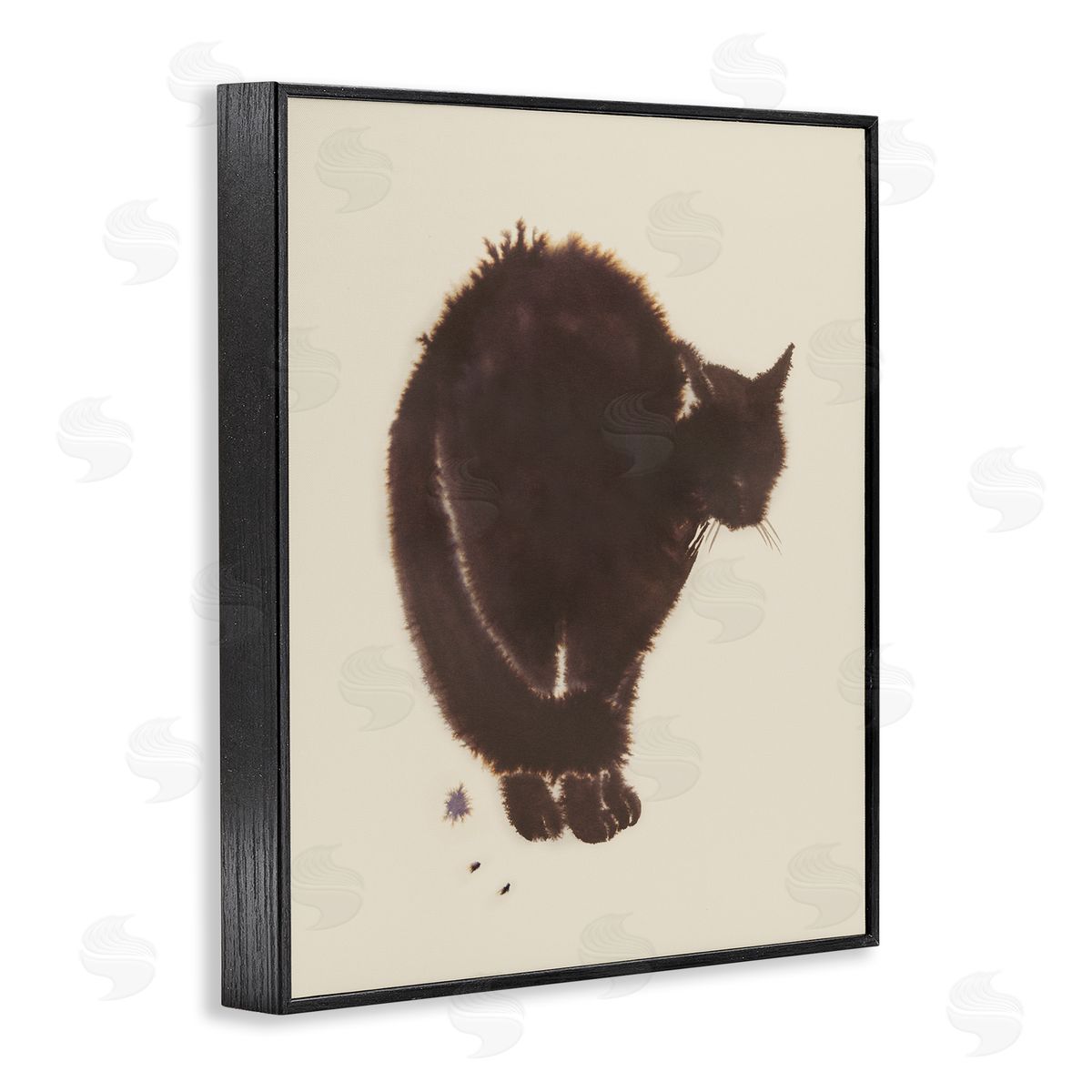 Minimal Cat on Beige Black Frame Print Wall Art, Home Decor by Grace Popp