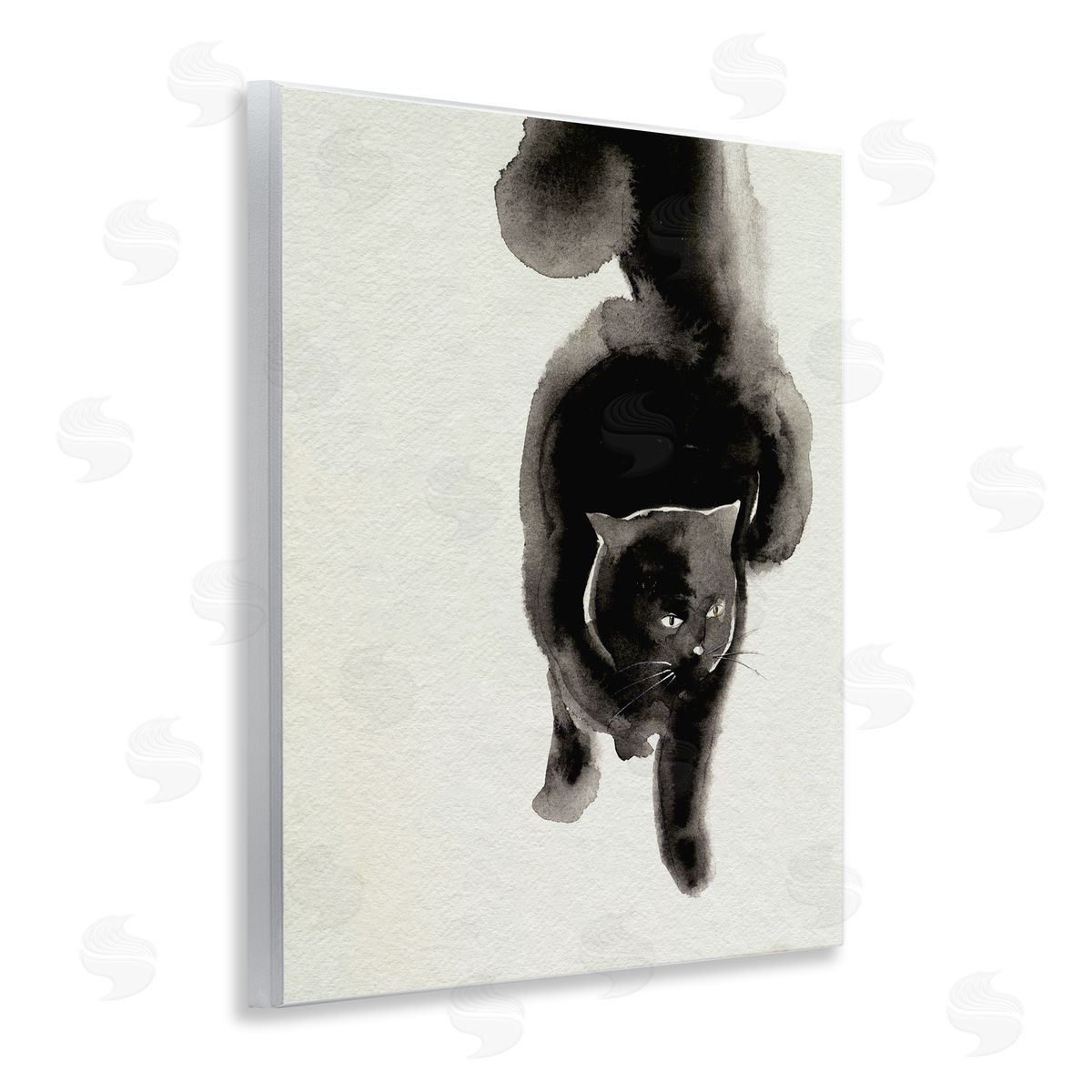 Fierce Black Cat Wood Plaque Wall Art, Home Decor by Melissa Wang