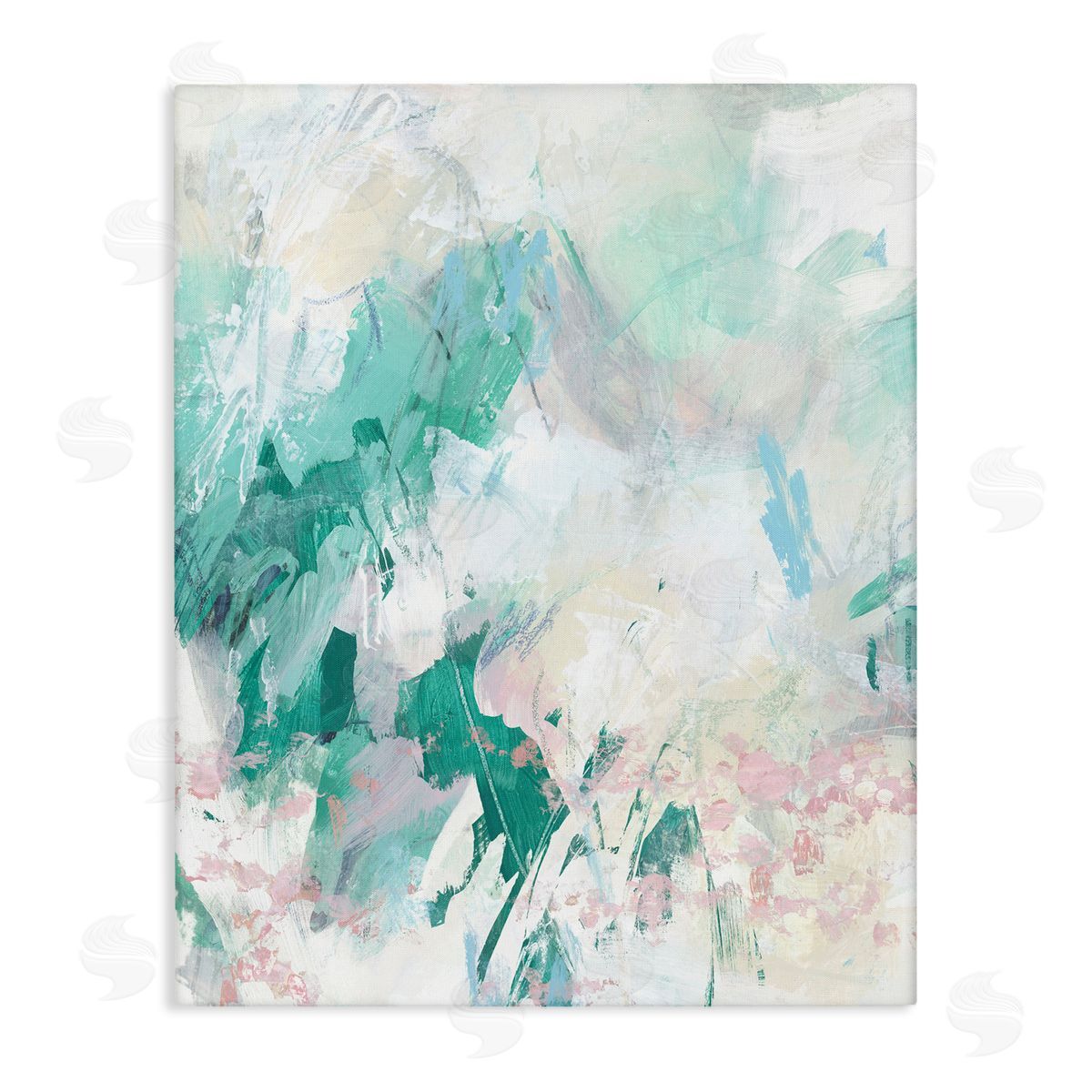 Green Faded Splatter Canvas Wall Art, Home Decor by June Erica Vess