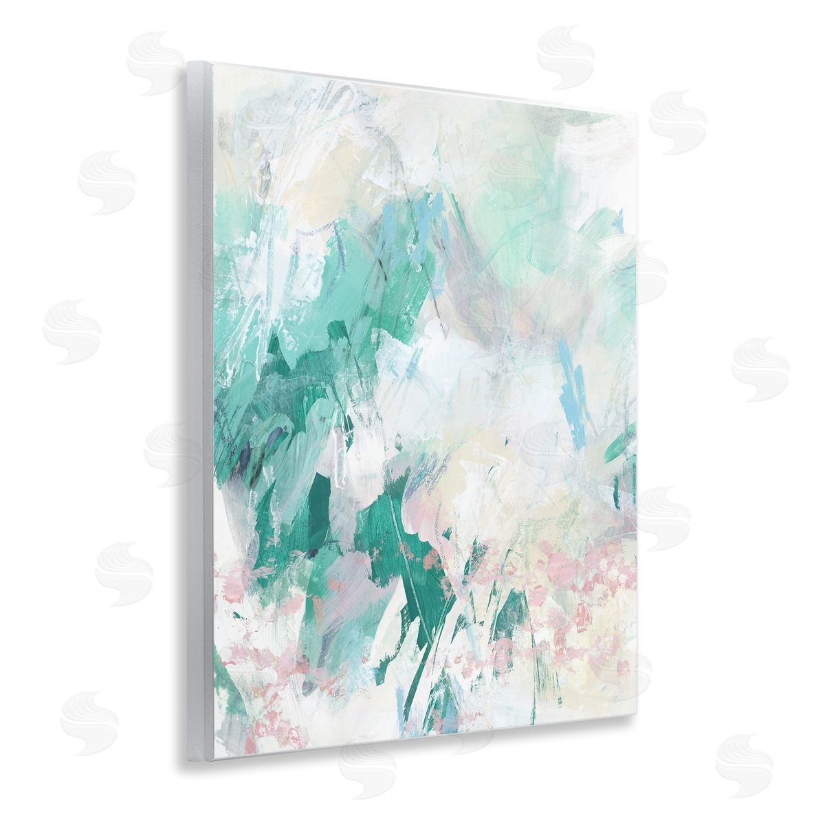 Green Faded Splatter Wood Plaque Wall Art, Home Decor by June Erica Vess