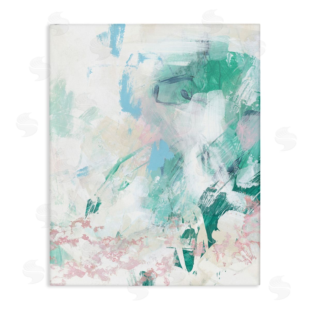 Green Fading Brush Strokes Canvas Wall Art, Home Decor by June Erica Vess