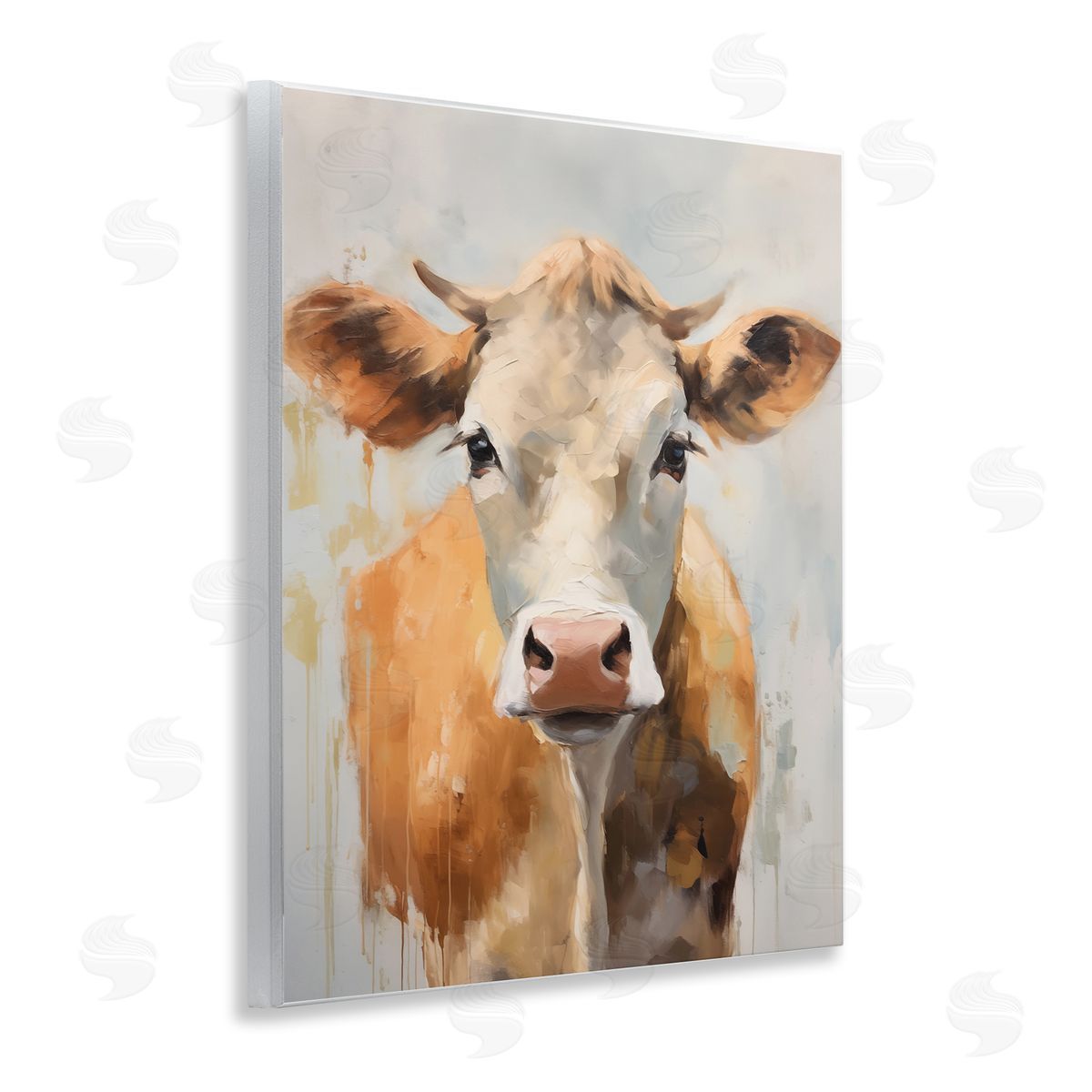 Paint Drip Jersey Cow Wood Plaque Wall Art, Home Decor by Arlington Prints