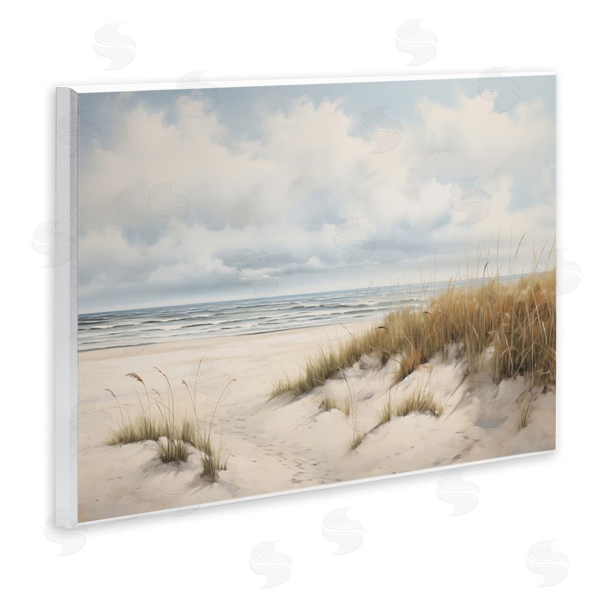 Seascape with Soft Grasses Wood Plaque Wall Art, Home Decor by Arlington Prints