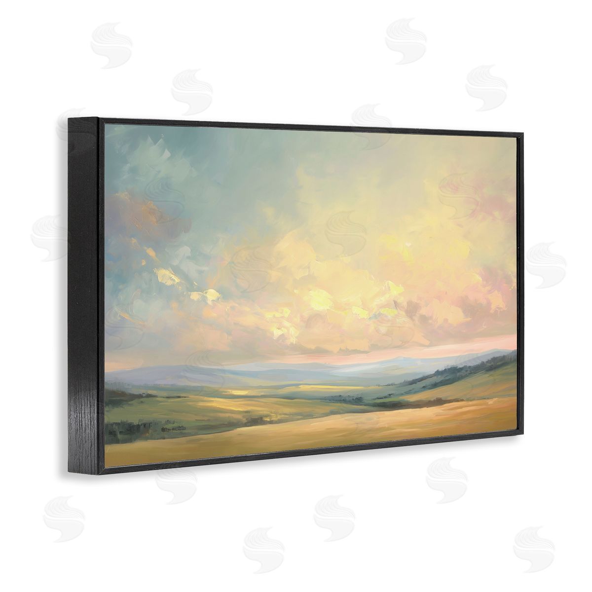 Tranquil Twilight Fields Black Frame Print Wall Art, Home Decor by Gina Kelly