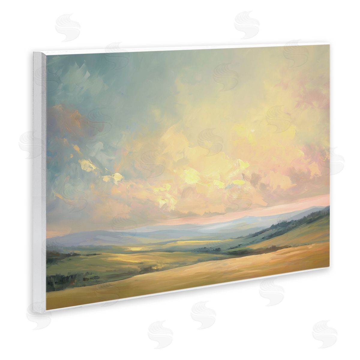 Tranquil Twilight Fields Wood Plaque Wall Art, Home Decor by Gina Kelly