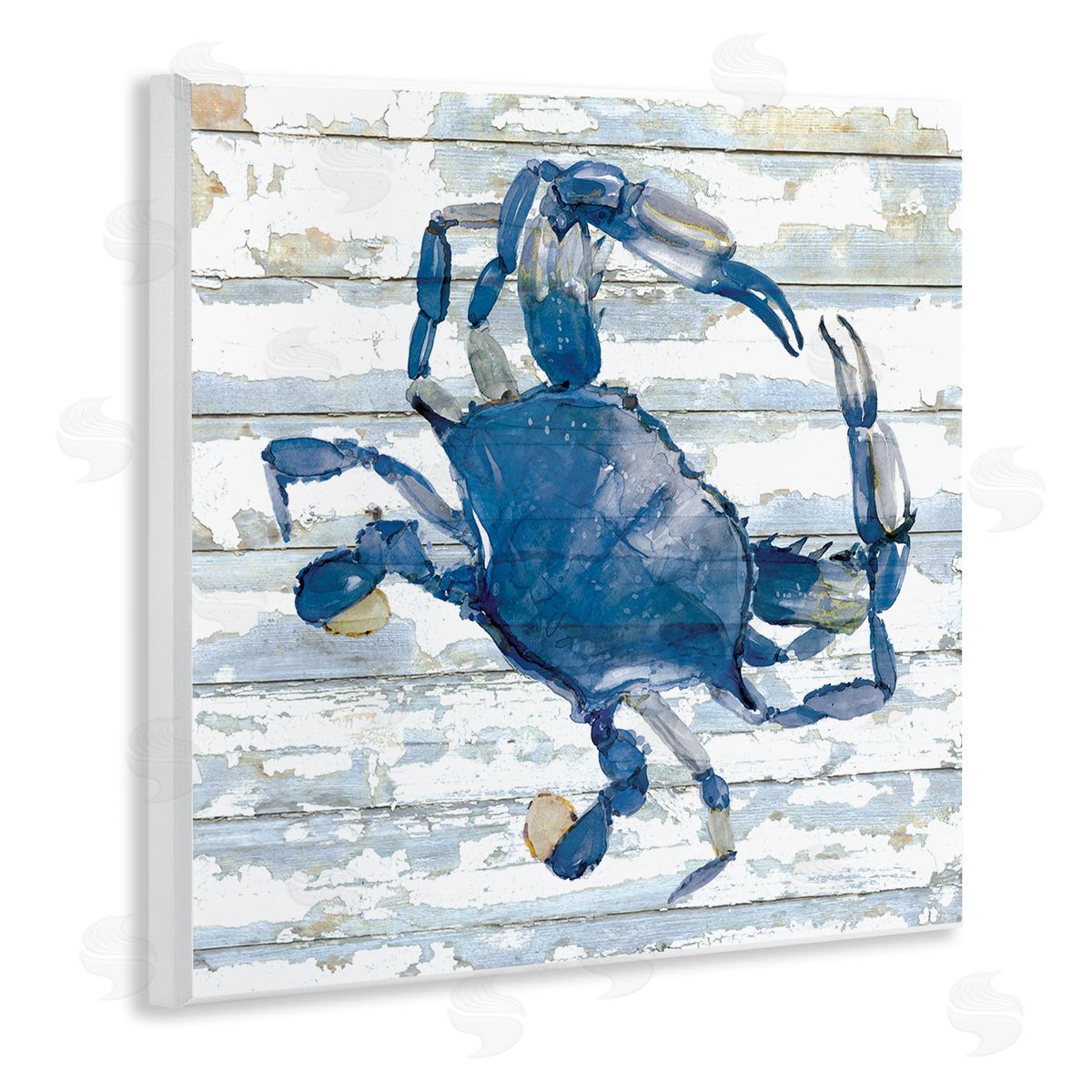 Blue Crab on Distressed Wood Plaque Wall Art, Home Decor by Jessie Perry