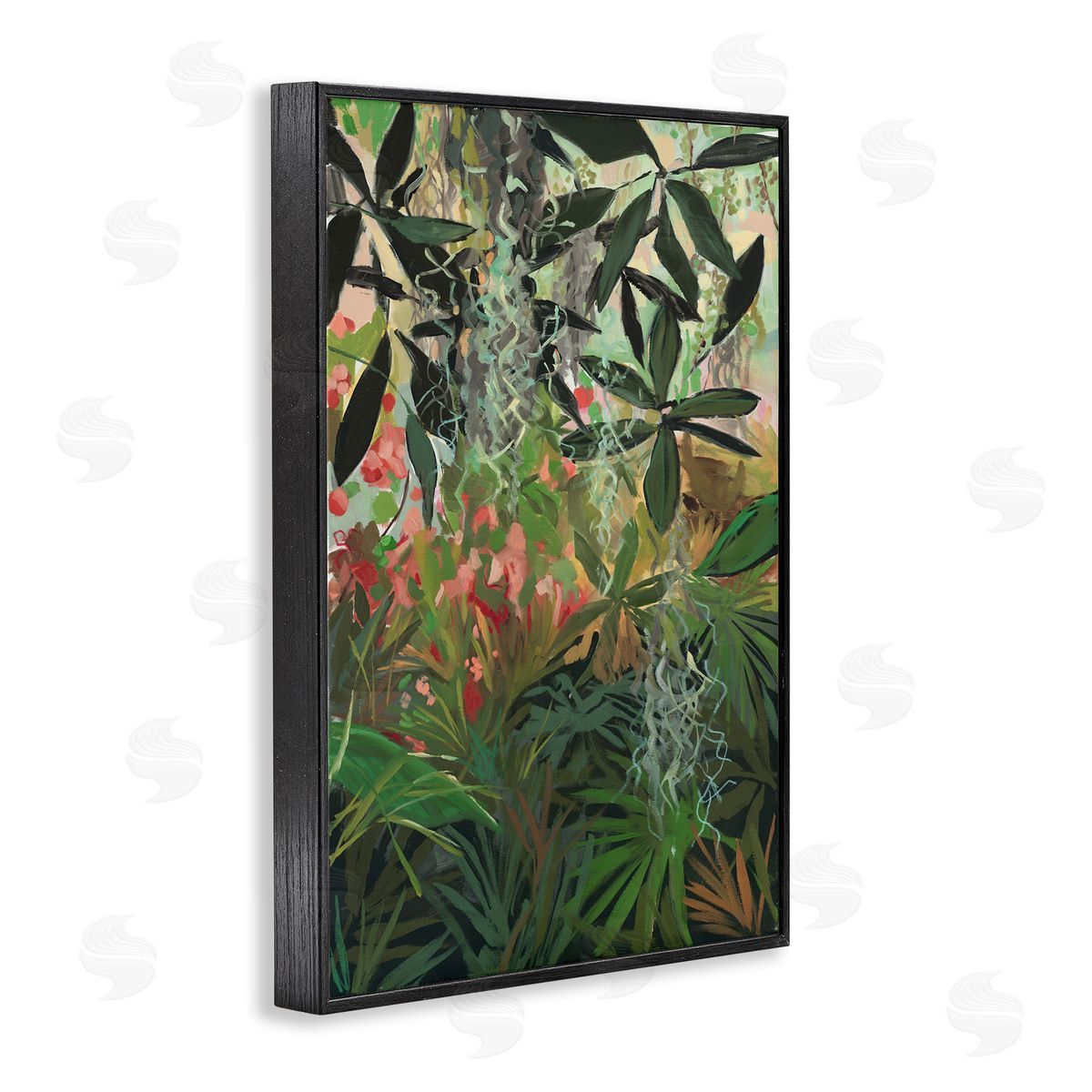 Dense Rain Forest Plants Black Frame Print Wall Art, Home Decor by Jenny Westenhofer
