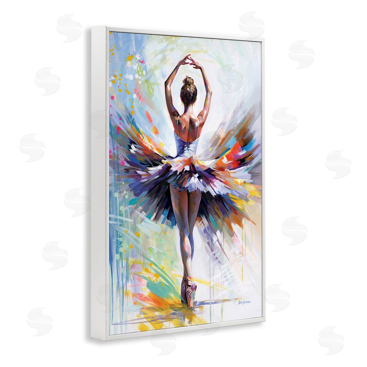 Prelude to Passion Ballet White Frame Print Wall Art, Home Decor by Leon Devenice