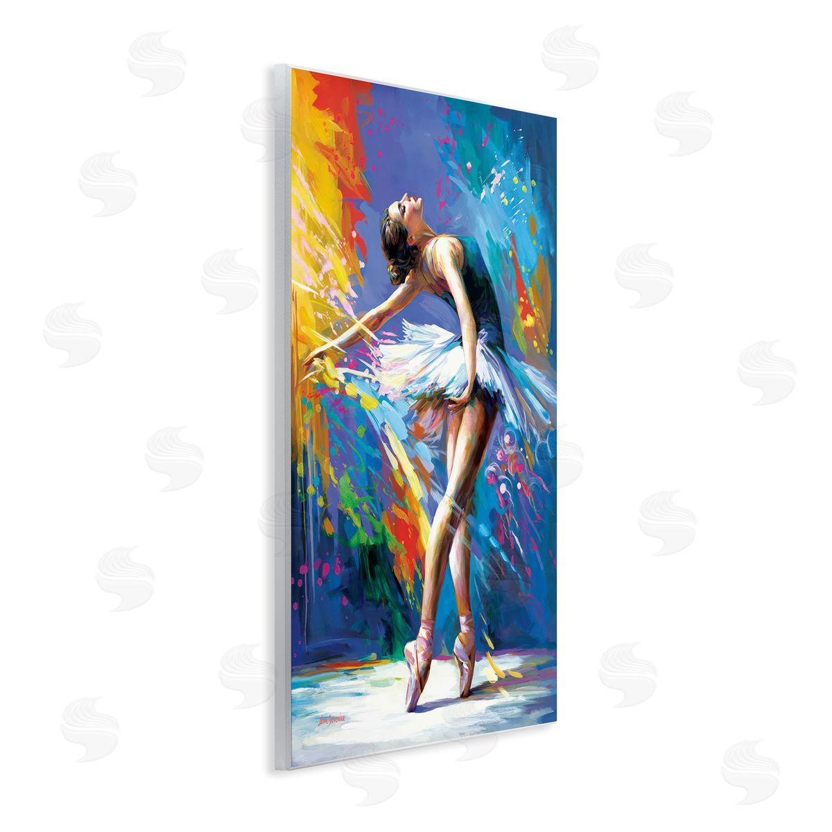 Fluid Ballerina Movement Wood Plaque Wall Art, Home Decor by Leon Devenice