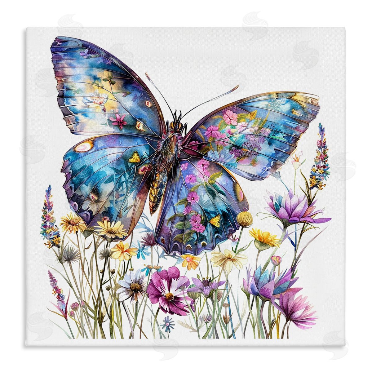 Spring Garden Butterfly Canvas Wall Art, Home Decor by LSR Design Studio