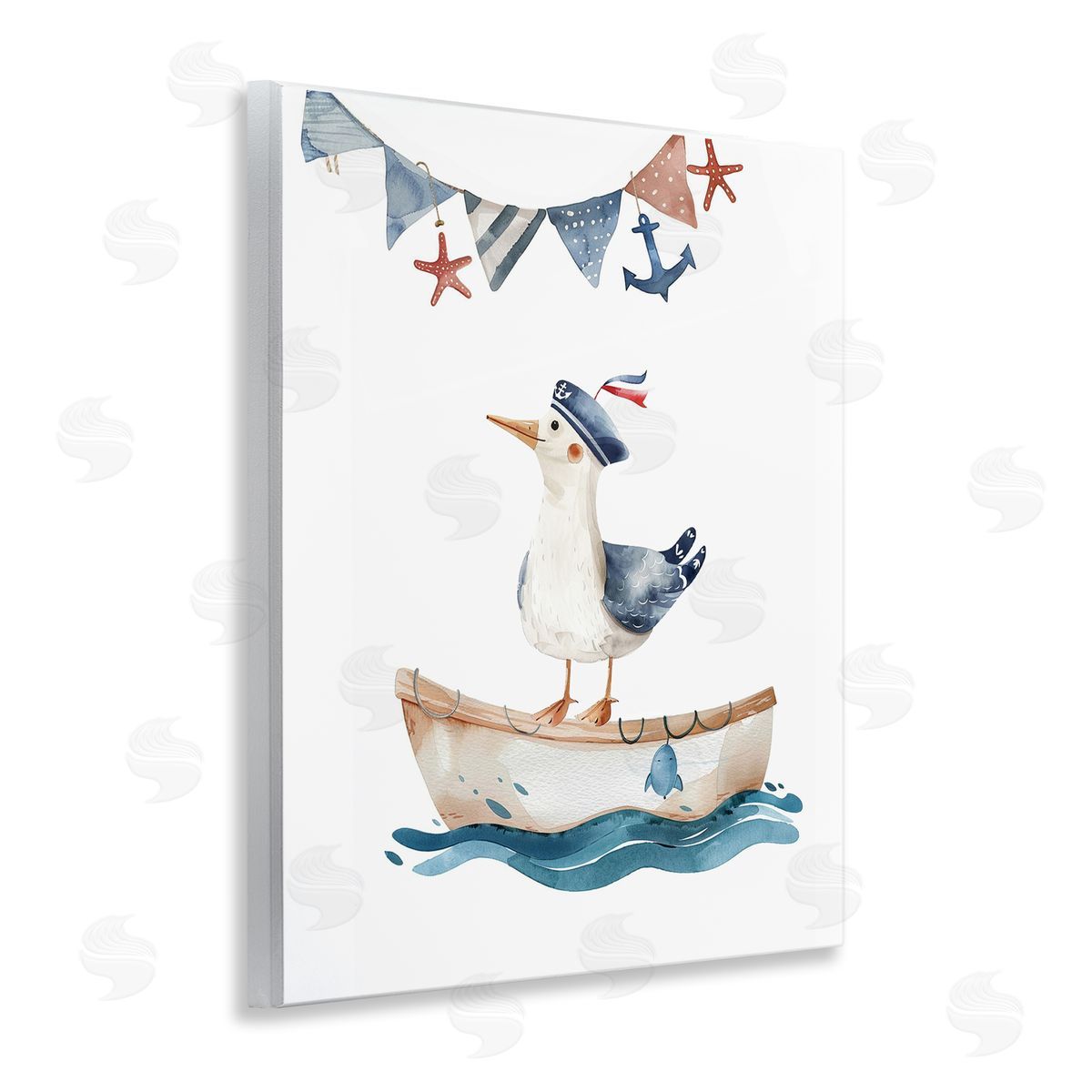 Cute Sailor Seagull Wood Plaque Wall Art, Home Decor by LSR Design Studio