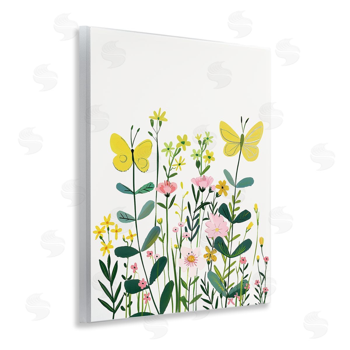 Blooming Garden Butterflies Wood Plaque Wall Art, Home Decor by LSR Design Studio