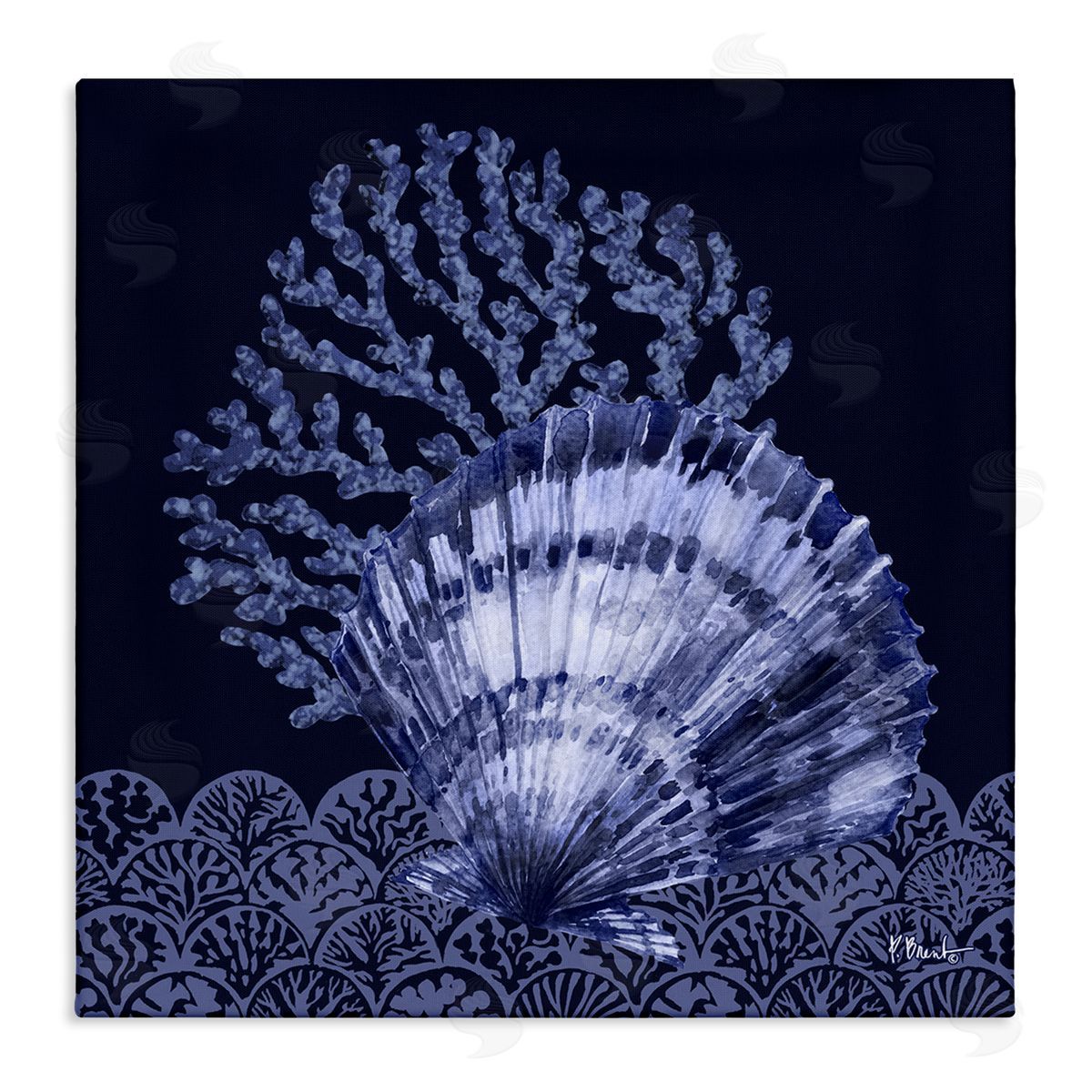 Shadowed Clam Still Life Canvas Wall Art, Home Decor by Paul Brent