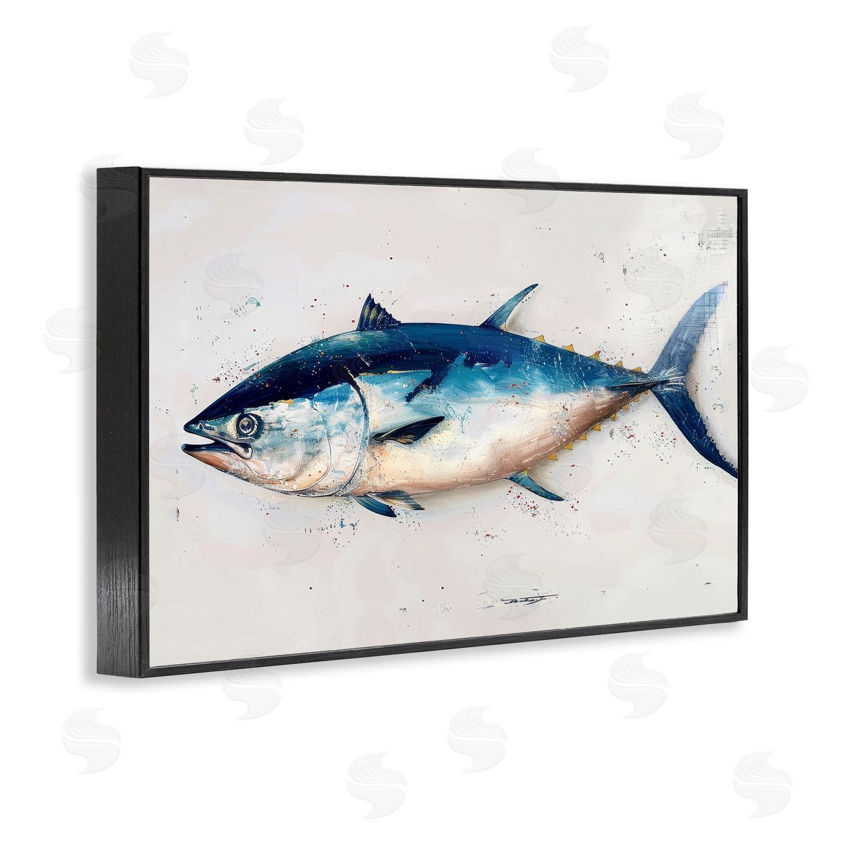 Tuna Fish Sea Life Black Frame Print Wall Art, Home Decor by Petal Prints Design