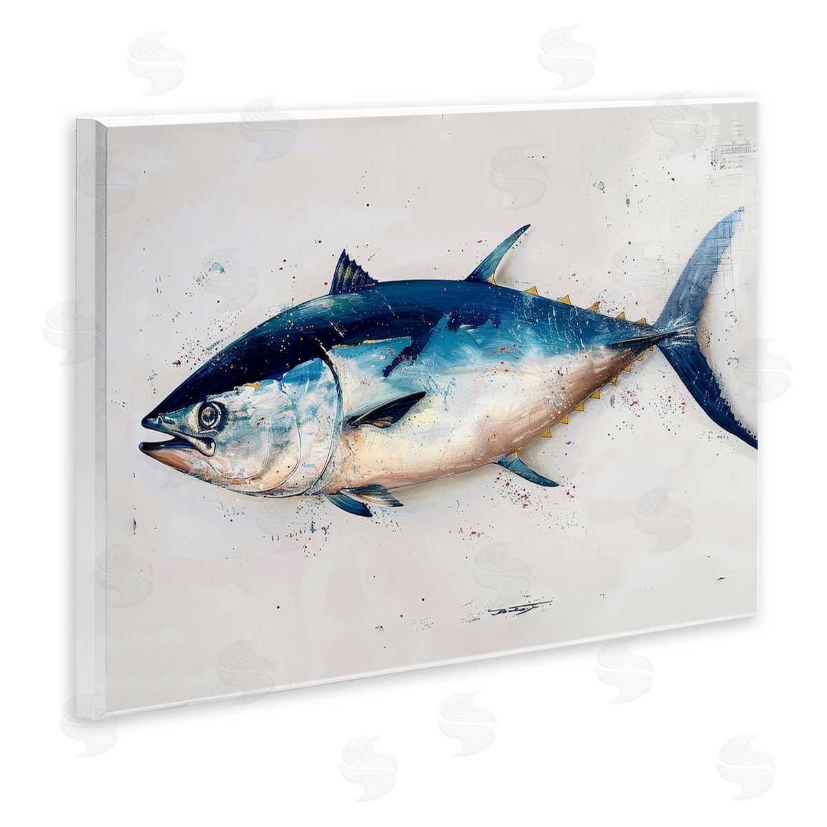 Tuna Fish Sea Life Wood Plaque Wall Art, Home Decor by Petal Prints Design
