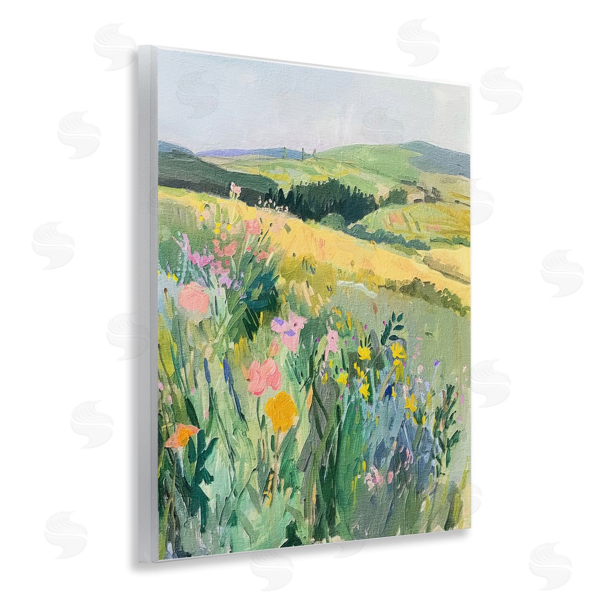 Pastel Landscape Hills Wood Plaque Wall Art, Home Decor by RileyB