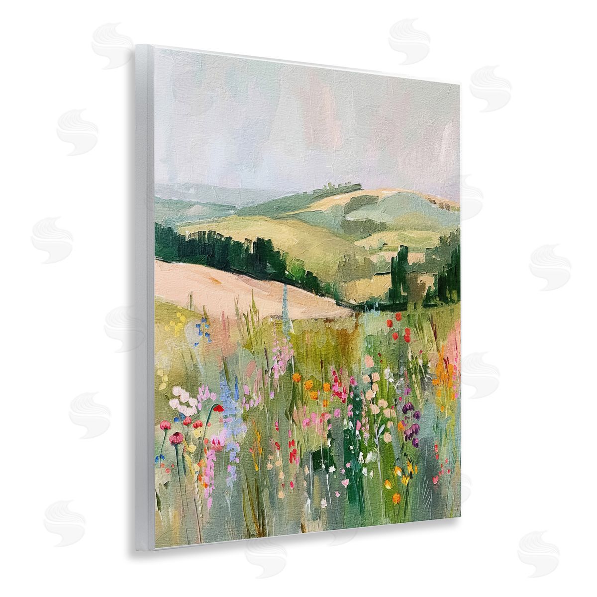 Pastel Countryside Meadows Wood Plaque Wall Art, Home Decor by RileyB