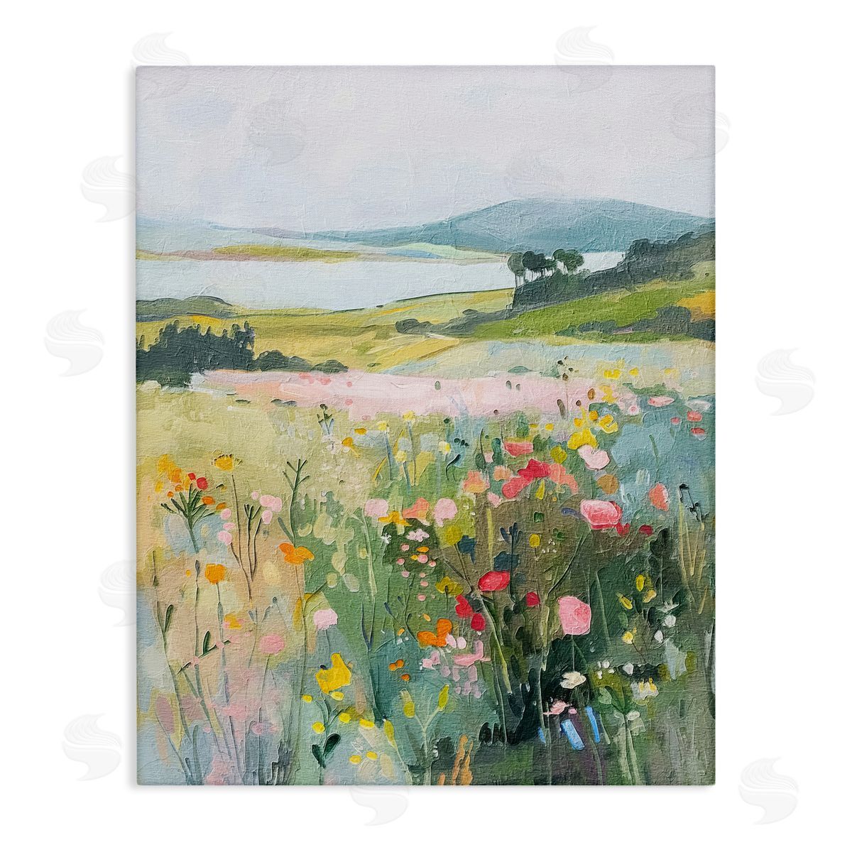Soft Abstract Countryside Canvas Wall Art, Home Decor by RileyB