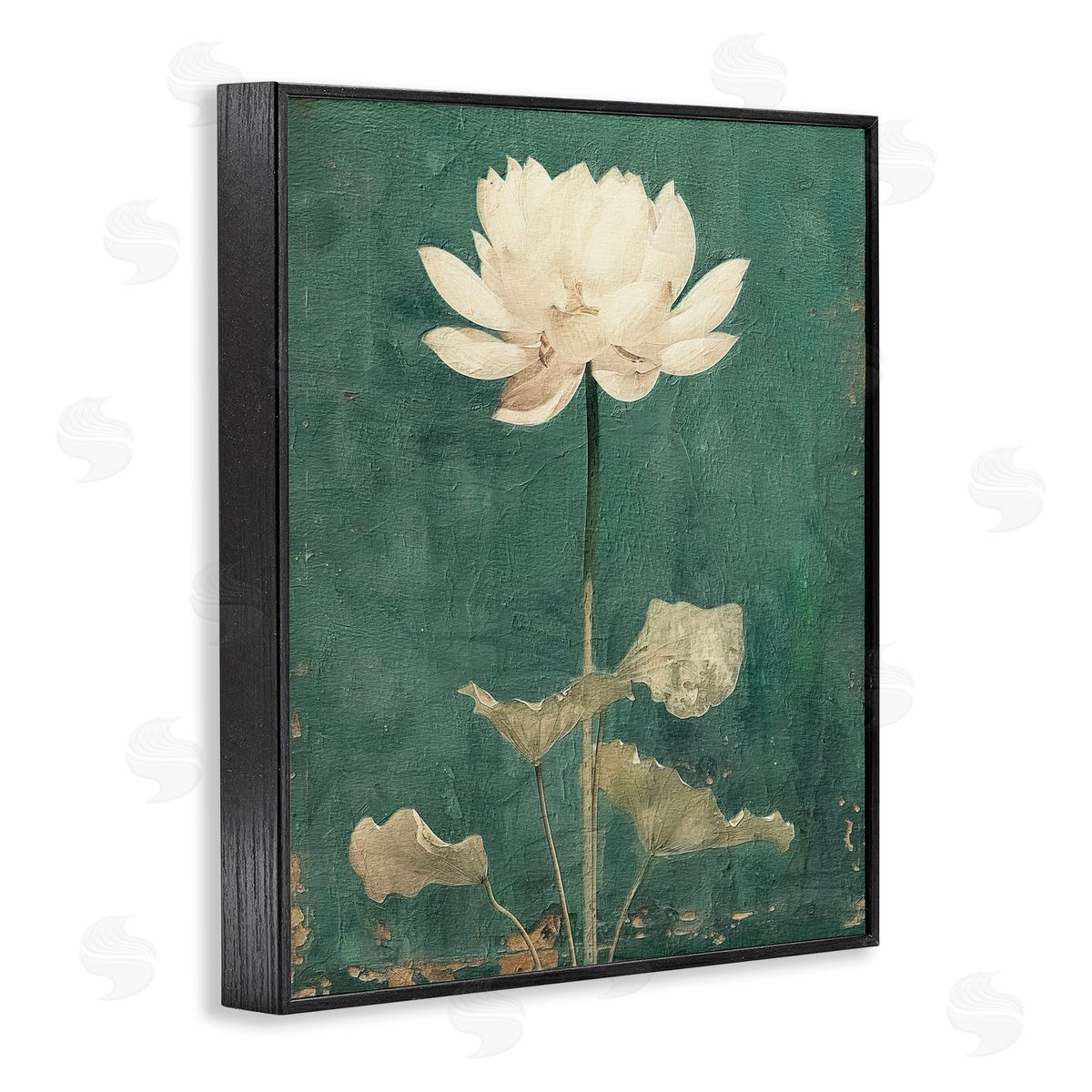 Vintage Floral Bud Black Frame Print Wall Art, Home Decor by RileyB