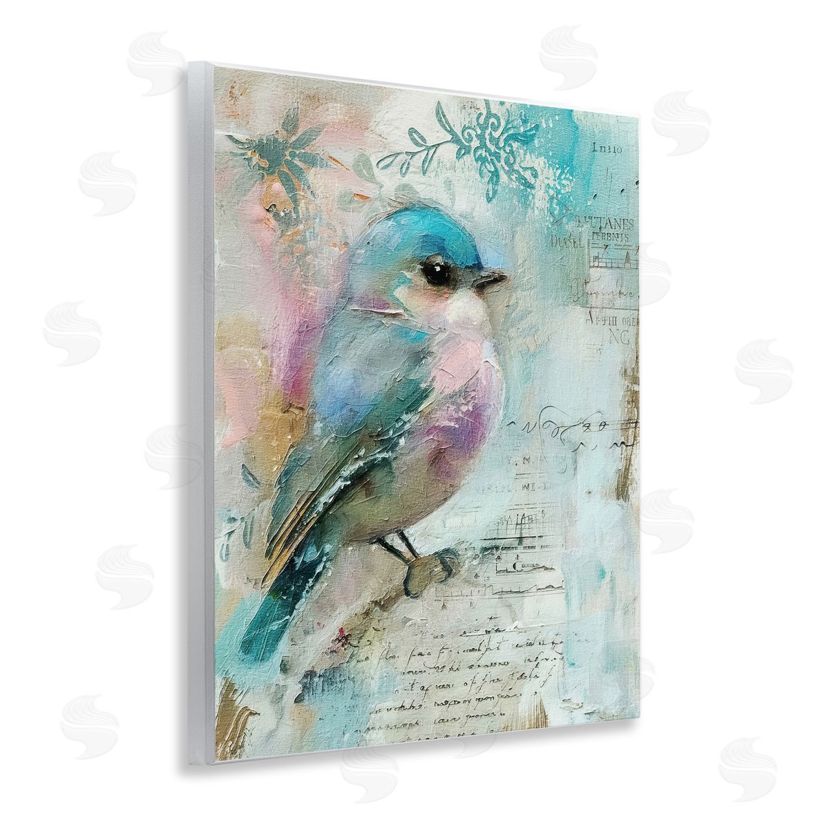 Vintage Soft Pastel Bird Wood Plaque Wall Art, Home Decor by RileyB