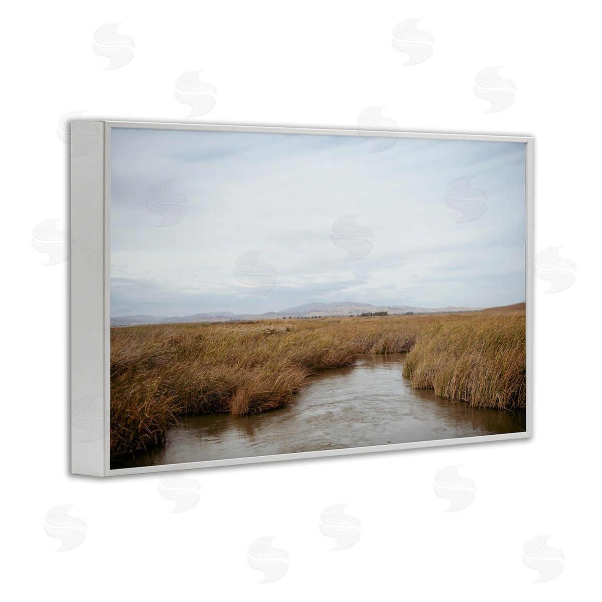 Marshland Stream View White Frame Print Wall Art, Home Decor by Crystal Lynn Collins