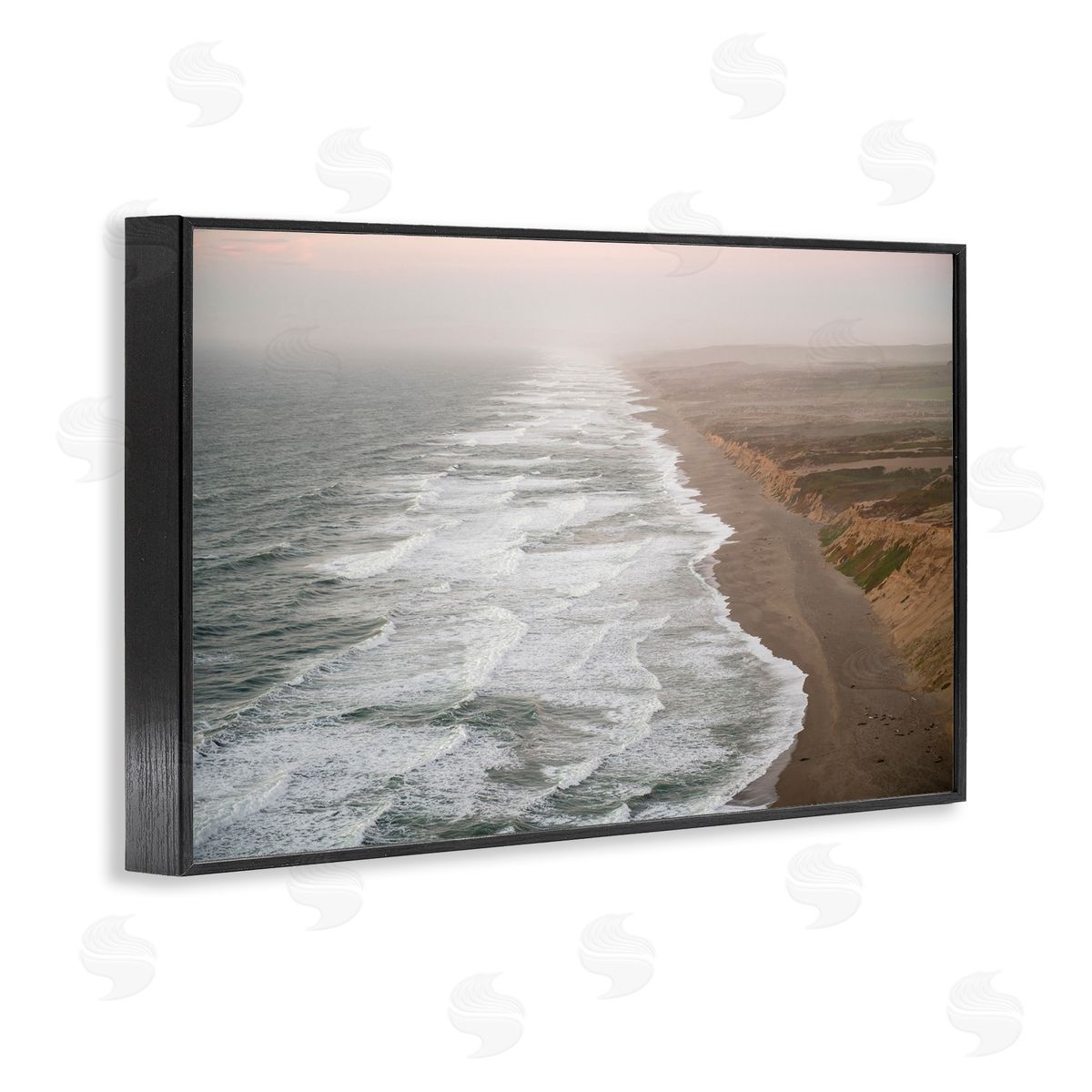 Point Reyes Receding Shoreline Black Frame Print Wall Art, Home Decor by Crystal Lynn Collins