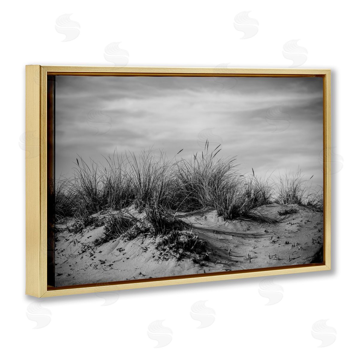 Point Reyes Beach Dunes Gold Floating Frame Canvas Wall Art, Home Decor by Crystal Lynn Collins
