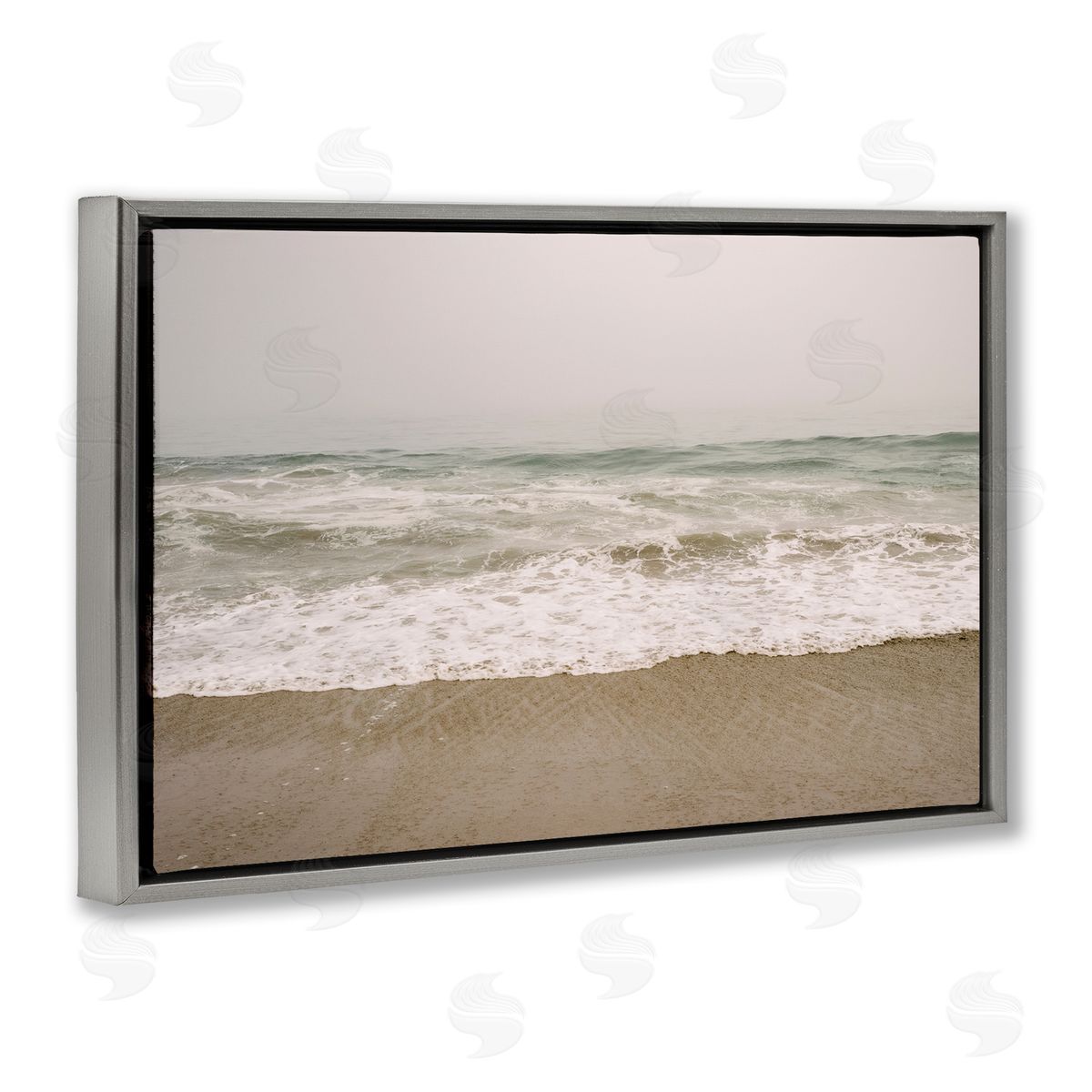 Peaceful Point Reyes Grey Floating Frame Canvas Wall Art, Home Decor by Crystal Lynn Collins