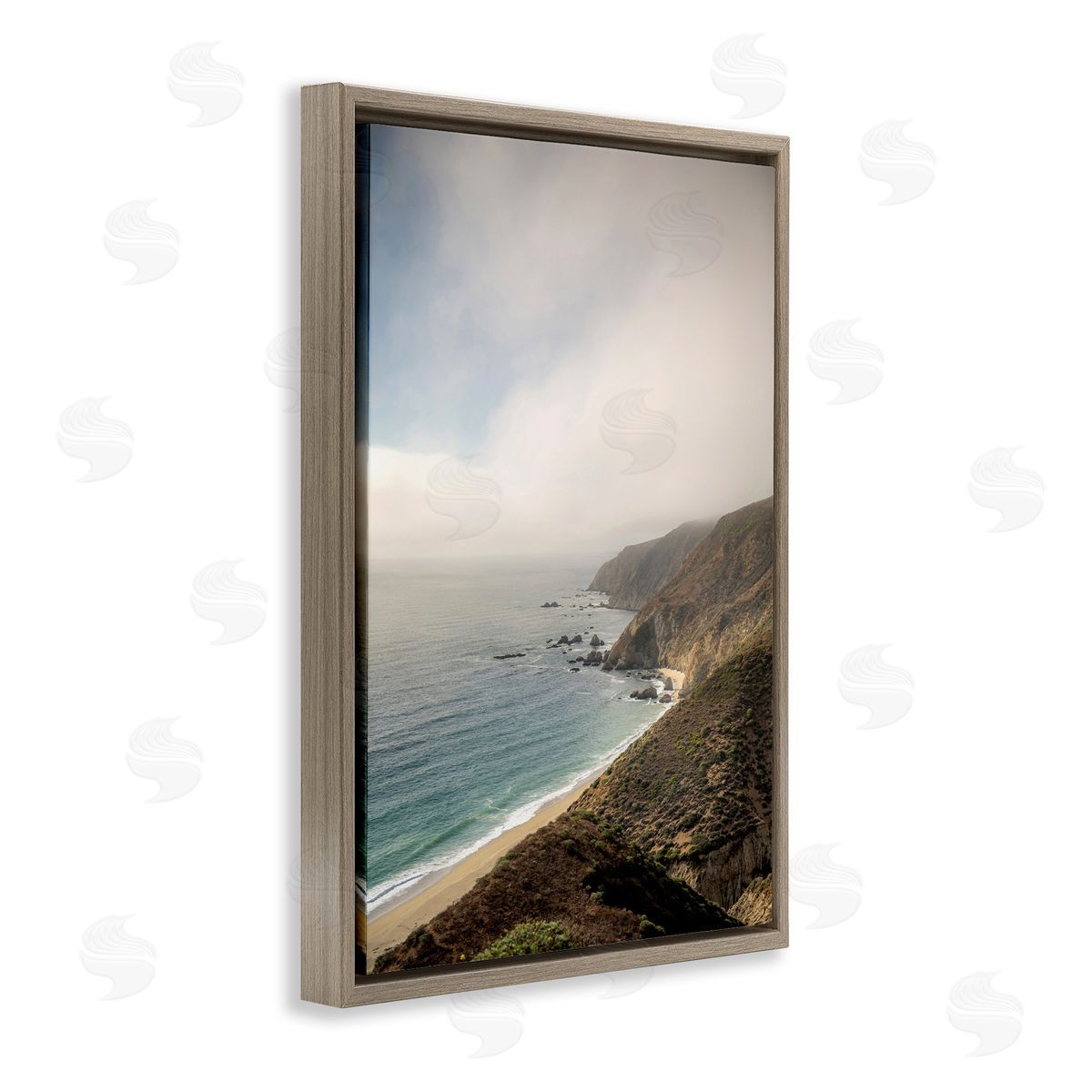 Wild Beach Coast Brown Floating Frame Canvas Wall Art, Home Decor by Crystal Lynn Collins