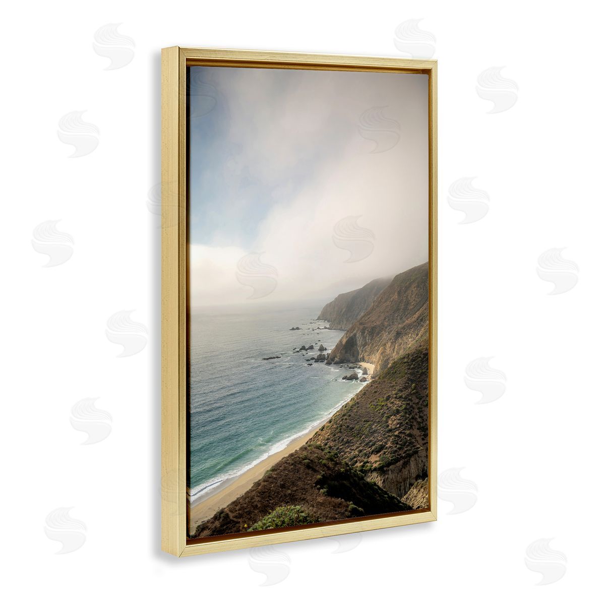 Wild Beach Coast Gold Floating Frame Canvas Wall Art, Home Decor by Crystal Lynn Collins