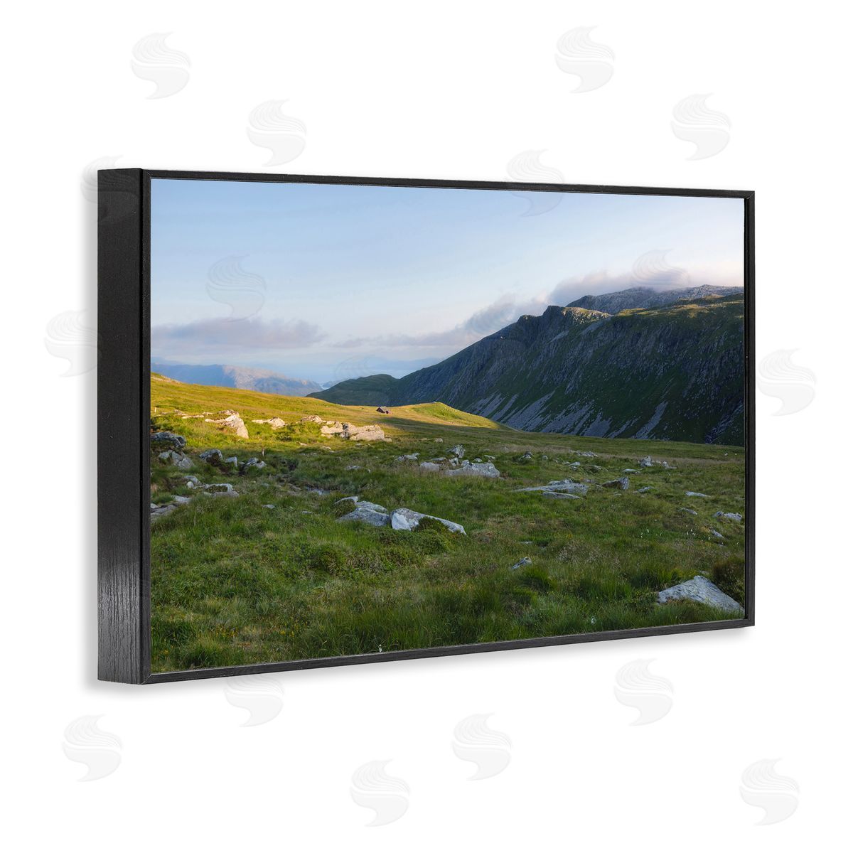 Lush Rolling Cliffs Black Frame Print Wall Art, Home Decor by Thomas Tepstad Berge