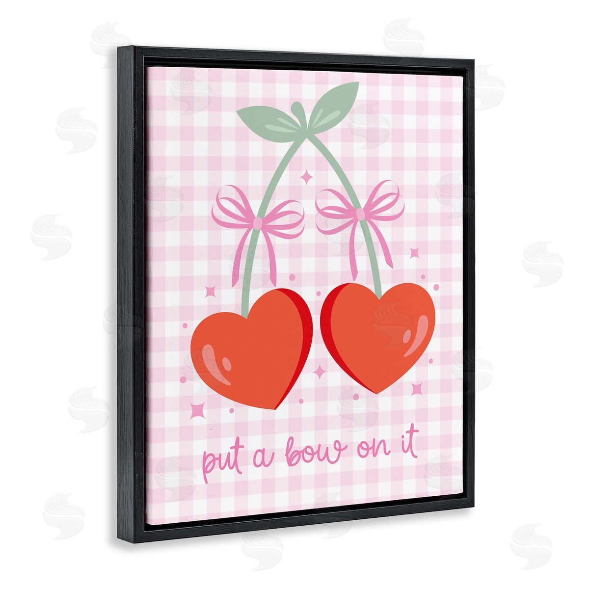 Ilis Avilés Put A Bow On It Cherries Black Floating Frame Canvas Wall Art Print