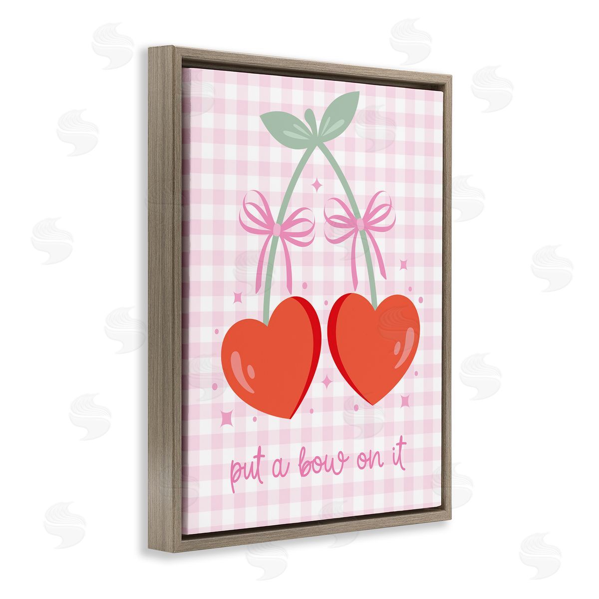 Ilis Avilés Put A Bow On It Cherries Brown Floating Frame Canvas Wall Art Print