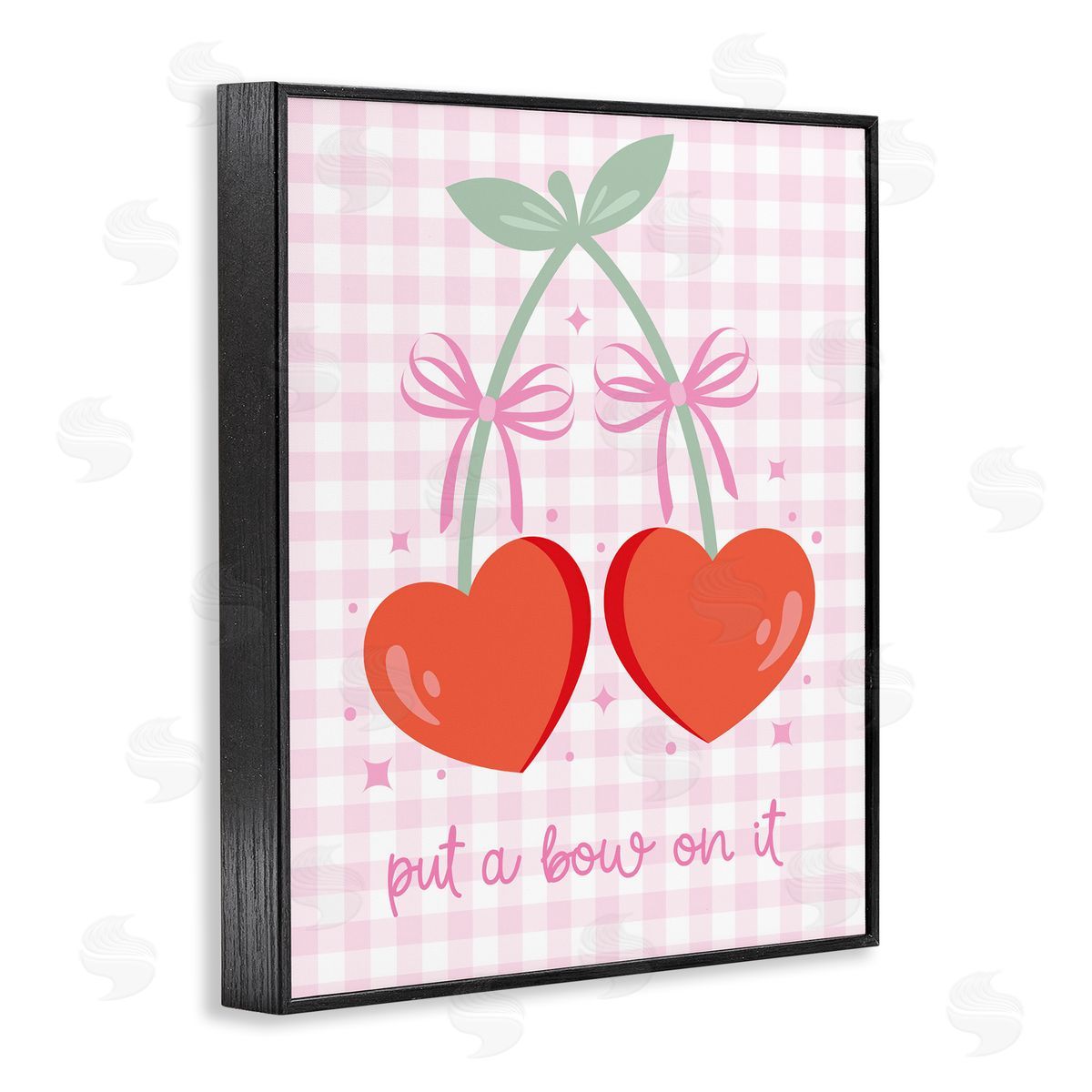 Ilis Avilés Put A Bow On It Cherries Black Framed Giclee Wall Art Print