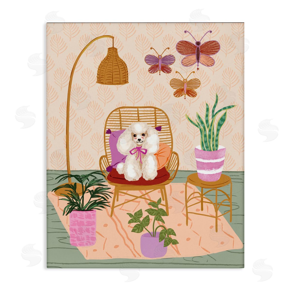 Be Ni La Pup in Whimsical Living Space Canvas Wall Art Print