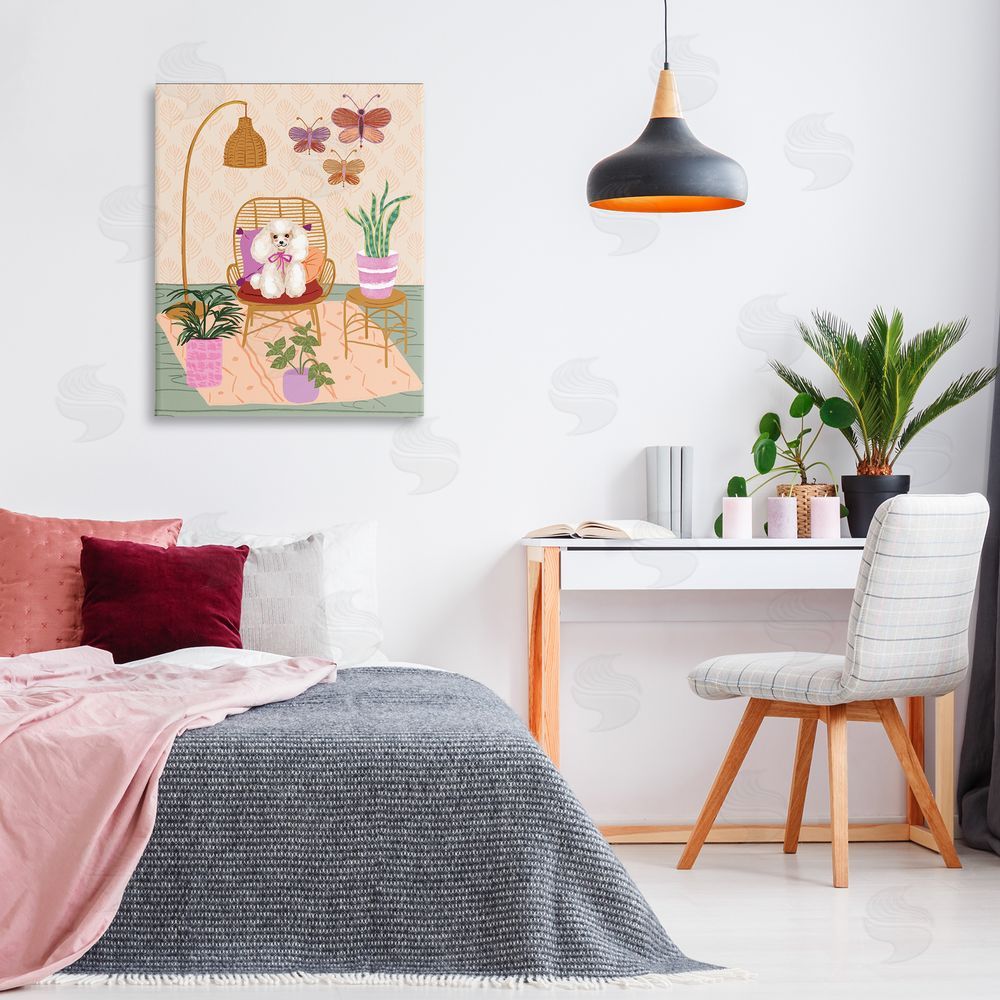Be Ni La Pup in Whimsical Living Space Canvas Wall Art Print in Room