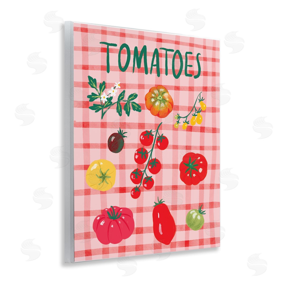 Be Ni La Various Tomatoes on Plaid Wooden Wall Plaque Art Print