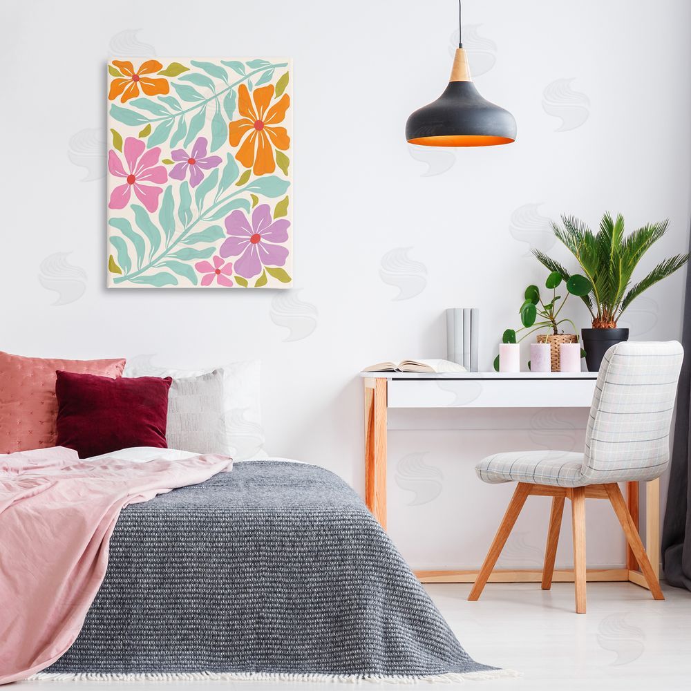 Aralma Floral Energy Pattern Canvas Wall Art Print in Room