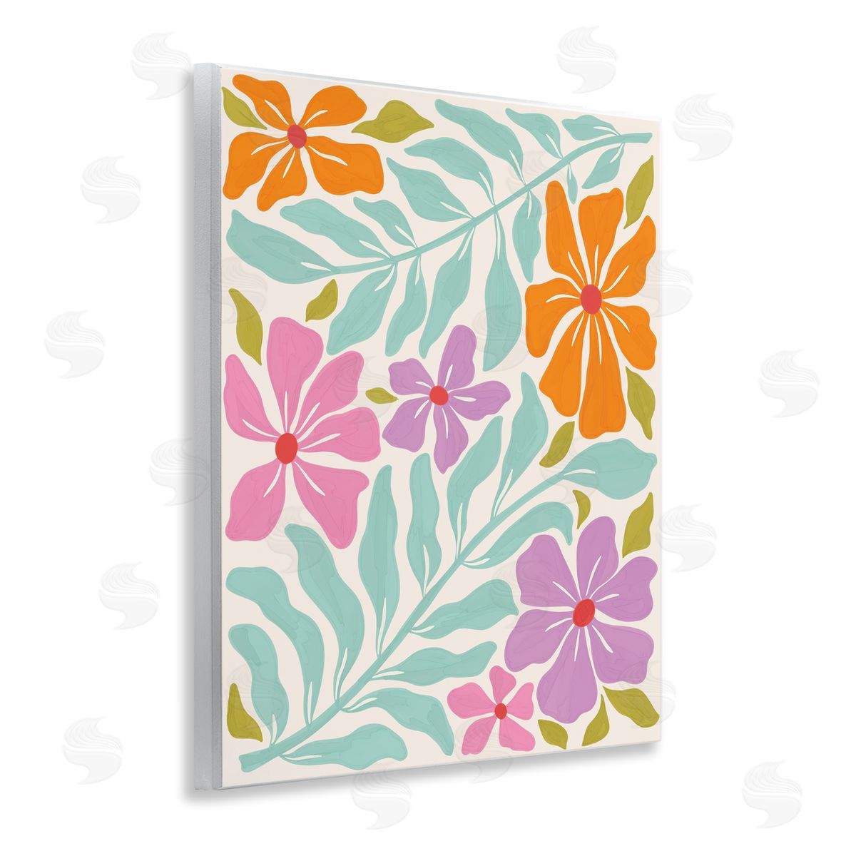 Aralma Floral Energy Pattern Wooden Wall Plaque Art Print