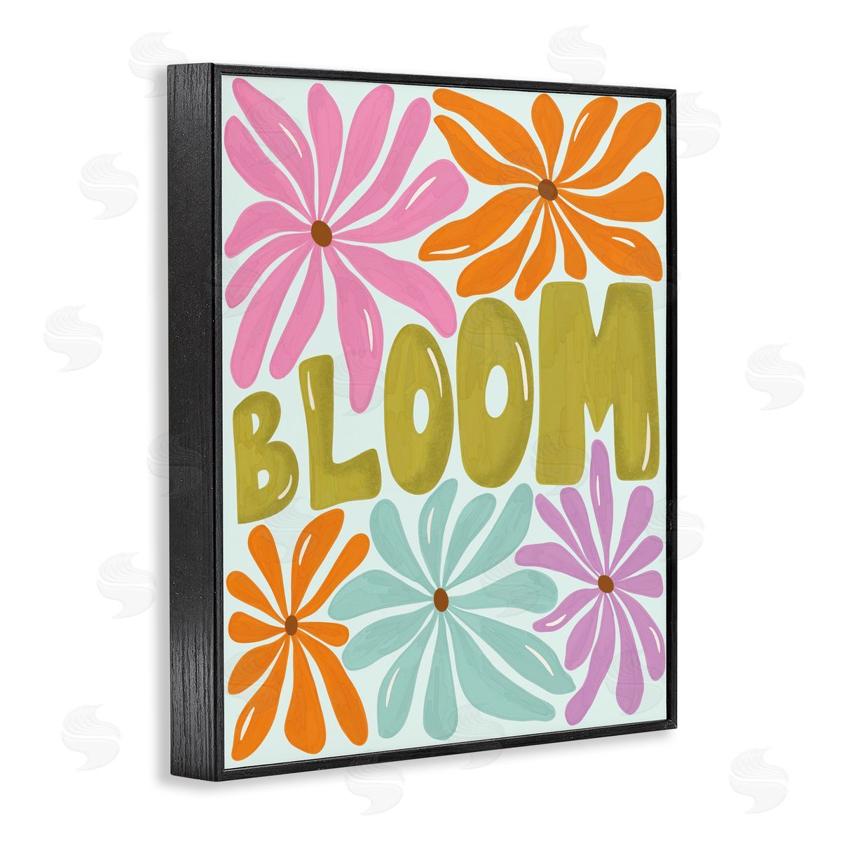 Aralma Bloom Floral Energy Black Framed Giclee Wall Art Print