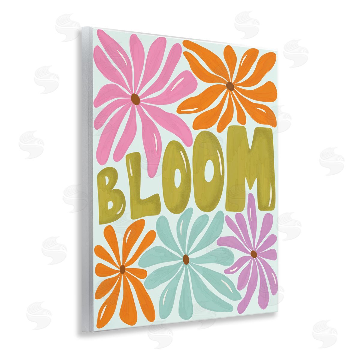 Aralma Bloom Floral Energy Wooden Wall Plaque Art Print