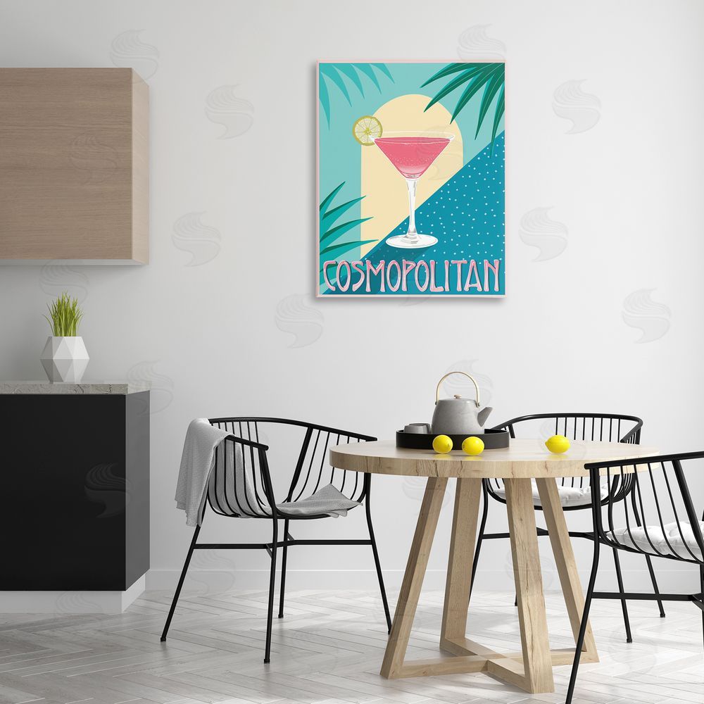 Jo Reid Cosmopolitan & Palm Leaves Canvas Wall Art Print in Room