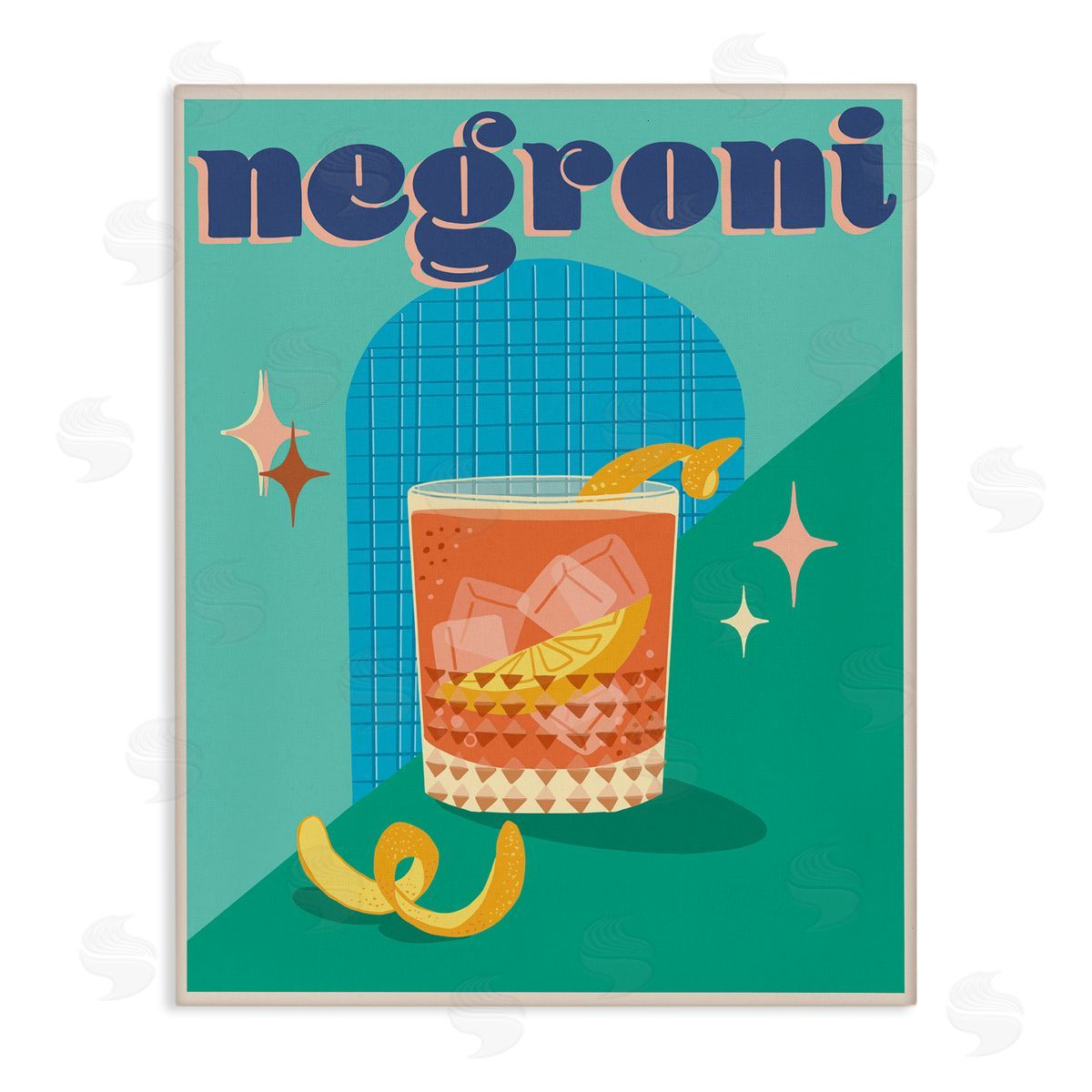 Jo Reid Classic Retro Negroni Canvas Wall Art Print