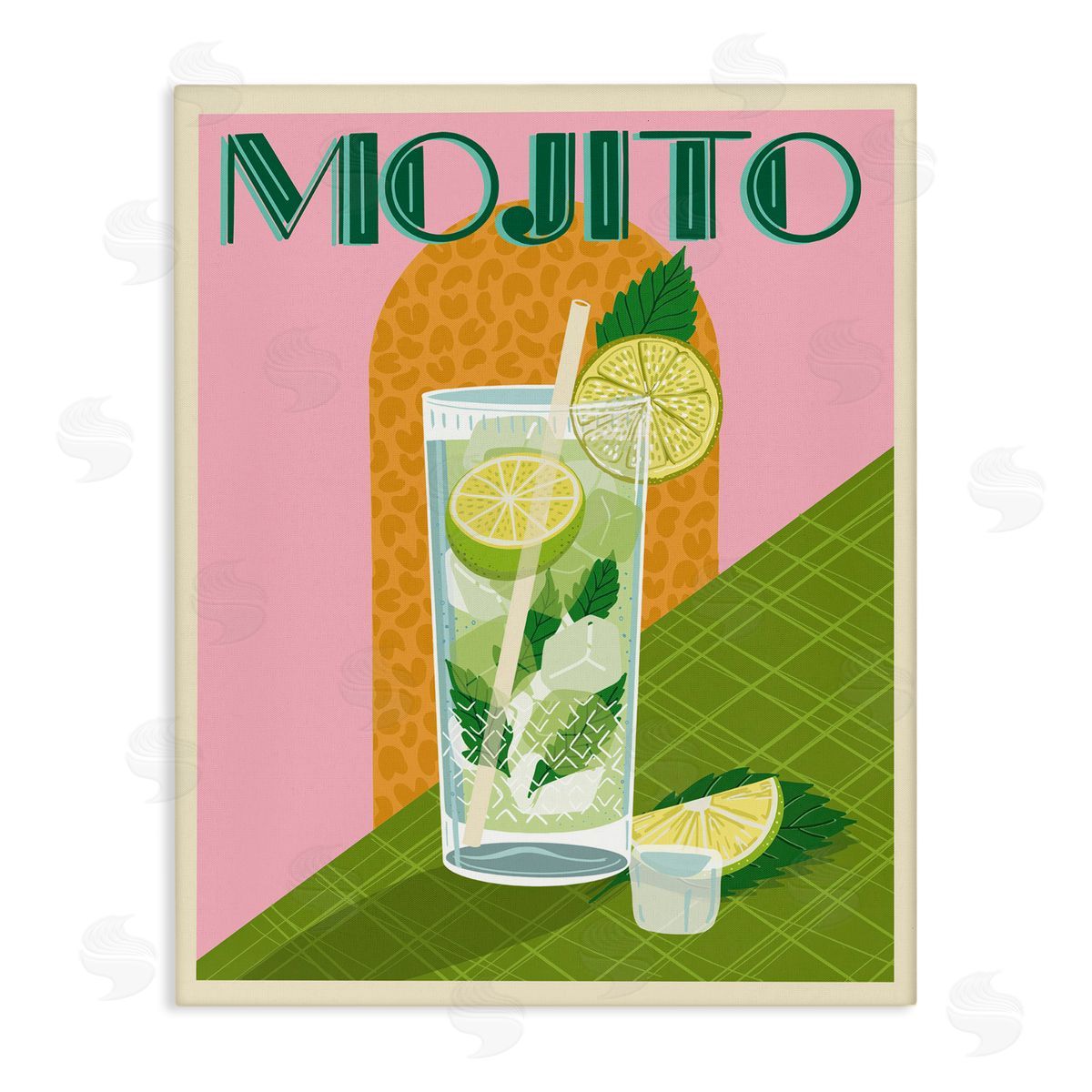Jo Reid Classic Retro Mojito Canvas Wall Art Print